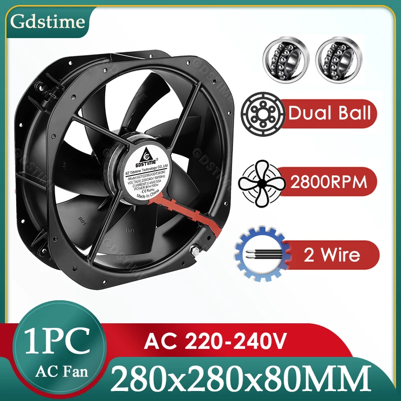 Вентилятор Gdstime 200 мм 220 В переменного тока 240 в 280*80 промышленный вентилятор