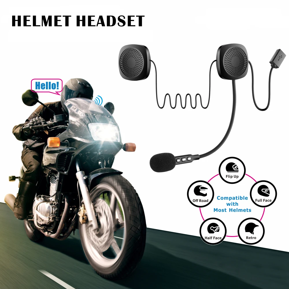 

Wireless Anti-interference Helmet Headset 50M Waterproof Moto bluetooth Hands Free bluetooth V4.2 Intercom for Motorcycle