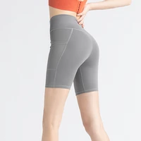 european and american five point shorts side pockets leggings quick drying peach high waist butt lifting fitness yoga pants