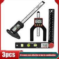 2 in1 height ruler depth ruler and digital caliper and 4 in 1 level ruler angle ruler 3 piece set combination