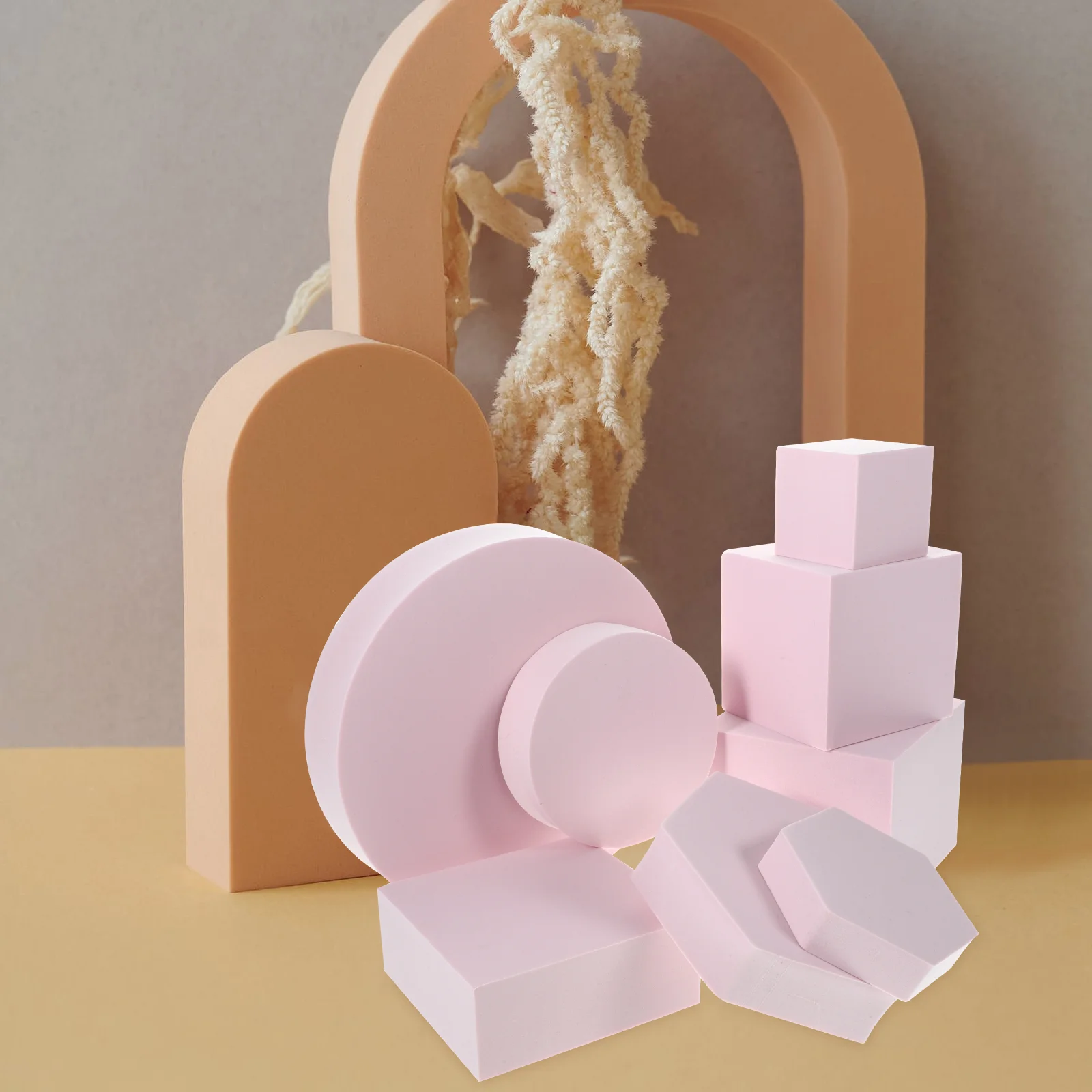 

8 Pcs Photo Props Geometric Three-dimensional Ornaments Photoshoot Jewelry Lipstick Geometry Cube Photography