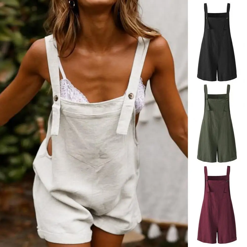 

Fashion Oversized Deep Crotch Women Romper Jumpsuit Casual Adjustable