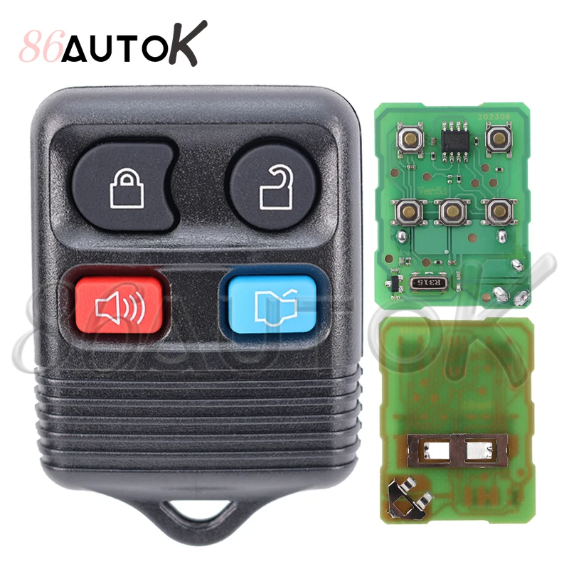 

Корпус автомобильного ключа 315/433 МГц для Ford Explorer Escape 2002, пульт дистанционного управления, кликер-передатчик CWTWB1U331, 3/4 кнопки