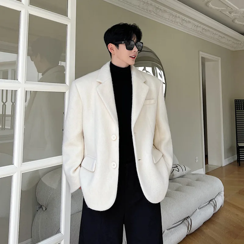 NOYMEI корейский розовый утепленный подходящий ко всему шерстяной тканевый костюм