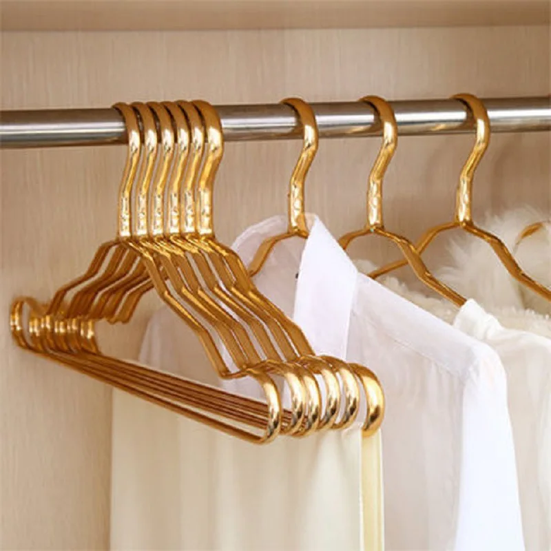 

Coat 10Pcs Space Rack Hngers Aluminium Clothes Drying Anti-slip Hangers Wardrobe Storage Metal Alloy Hanger Clothing Rack Saver