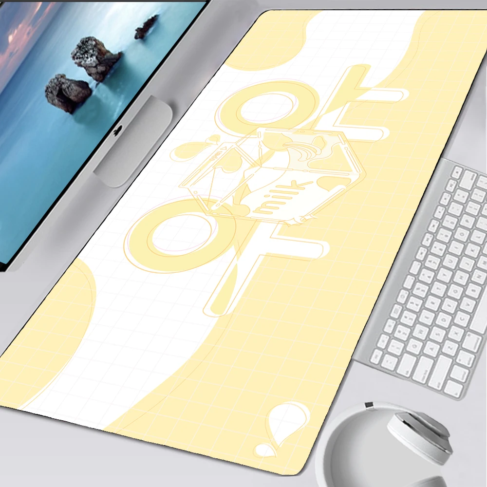 

yellow milk mouse pad Mouse carpet Gaming mouse mat kawaii gaming pc gaming Table mat Mouse pad large desk pad Carpet