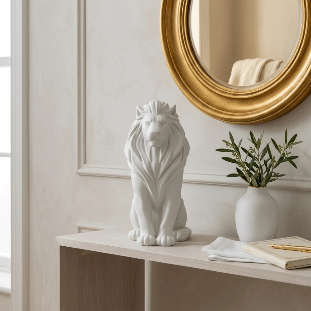Фото Подарки ручной работы: 3D-печатная фигурка льва, 10 см, статуэтка льва в скандинавском стиле, настольные украшения №3