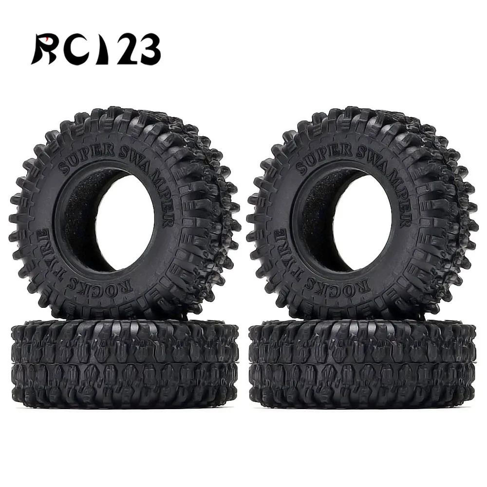 

52*19mm 1.0" Soft Rubber All Terrain Wheel Tiresfor RC Crawler Car Axial SCX24 90081 AXI00002 Deadbolt 1/24