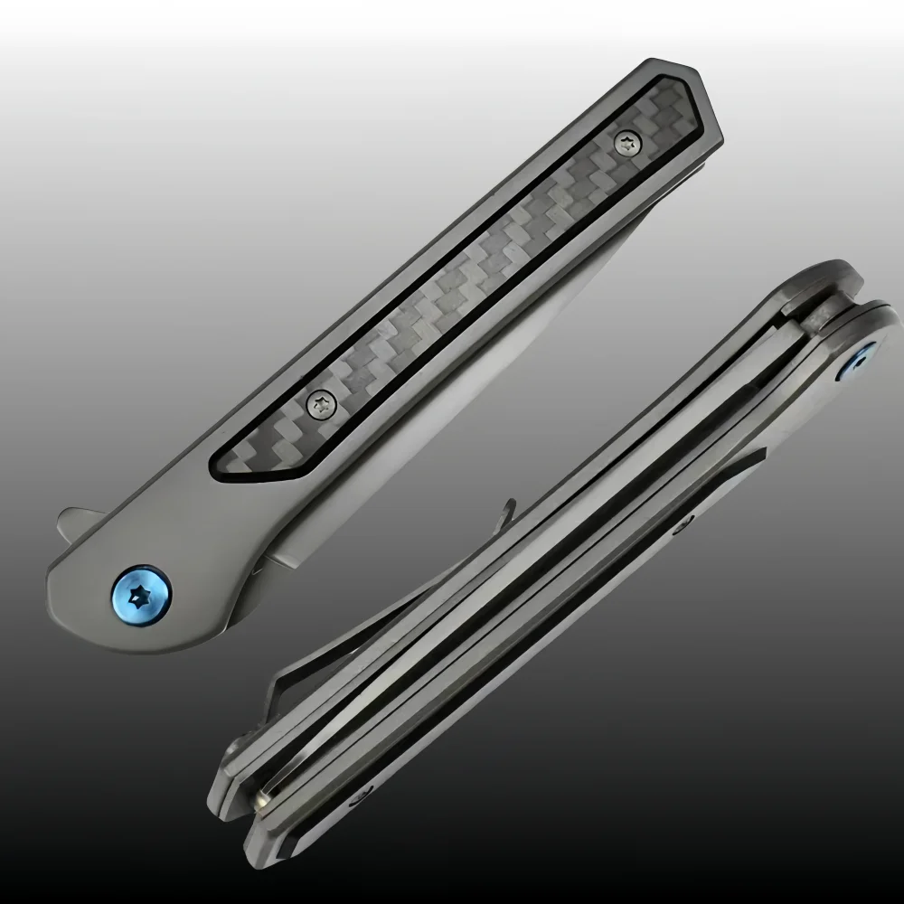 Карбоновая пайка карманный нож для выживания ручка из сандалового дерева