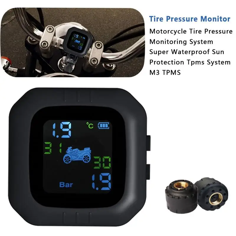 

Motorcycle Tire Pressure Monitoring System TPMS Super Waterproof Cordless High Precision Tire Pressure Alarm
