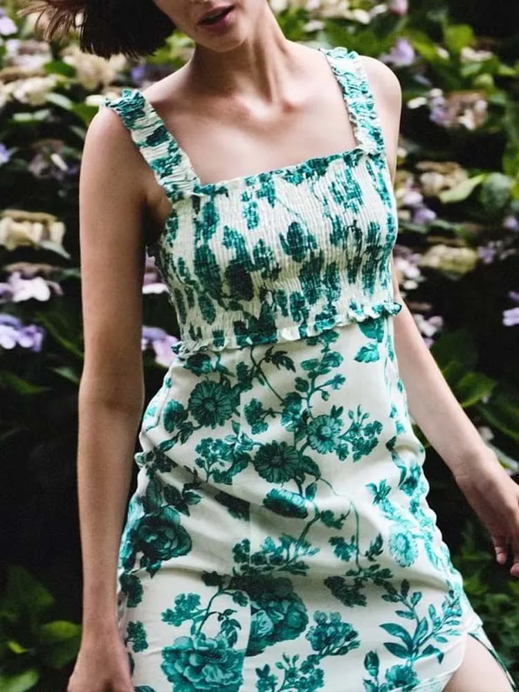 

Summer new women's fashion European and American sexy versatile trendy printed dress