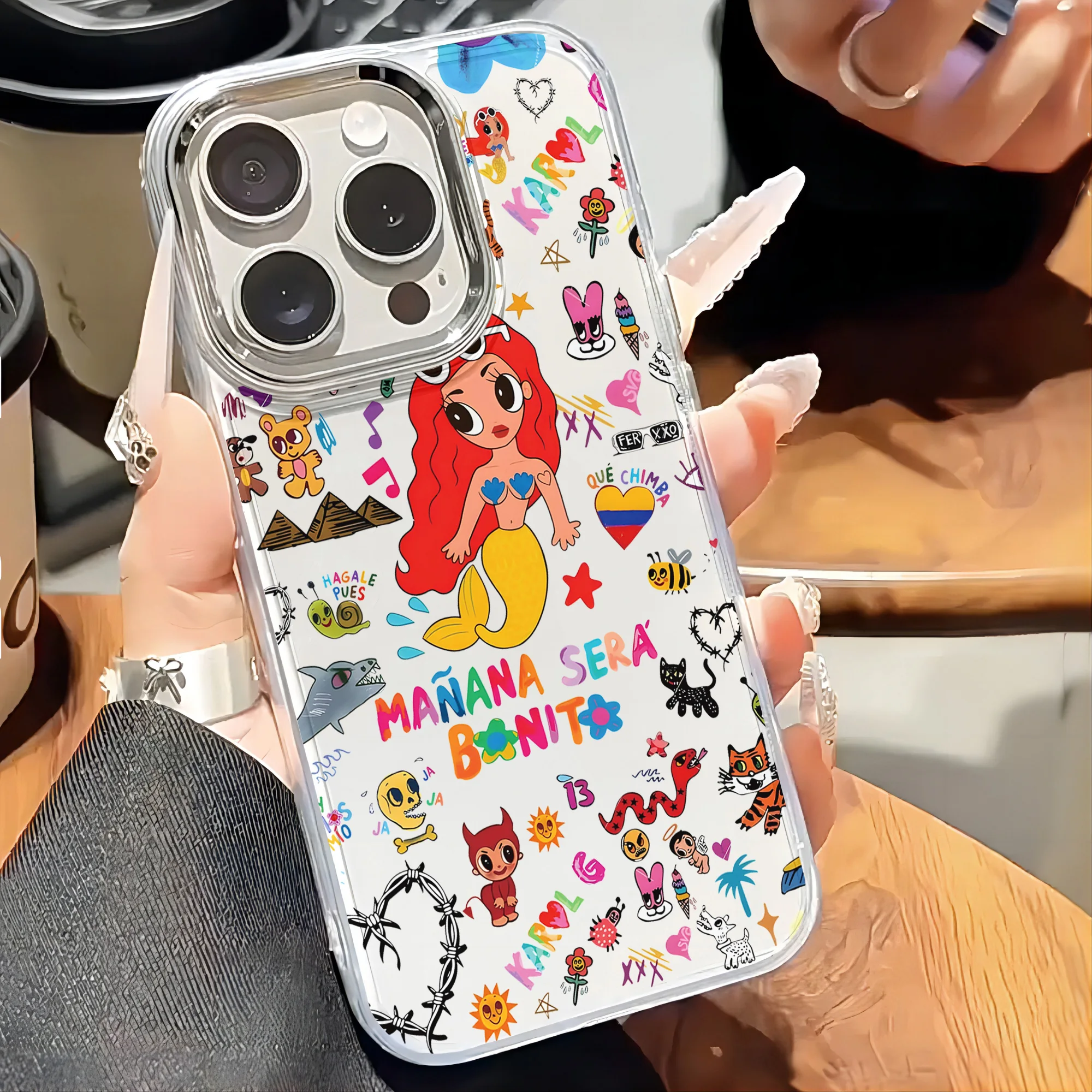 Фото Забавный популярный чехол для телефона Singer K-Karol G для iPhone 17 16e 16 15 14 13 12 11 Mini Pro Max X XR XSMAX 8 7 Air Plus, прозрачный чехол №5