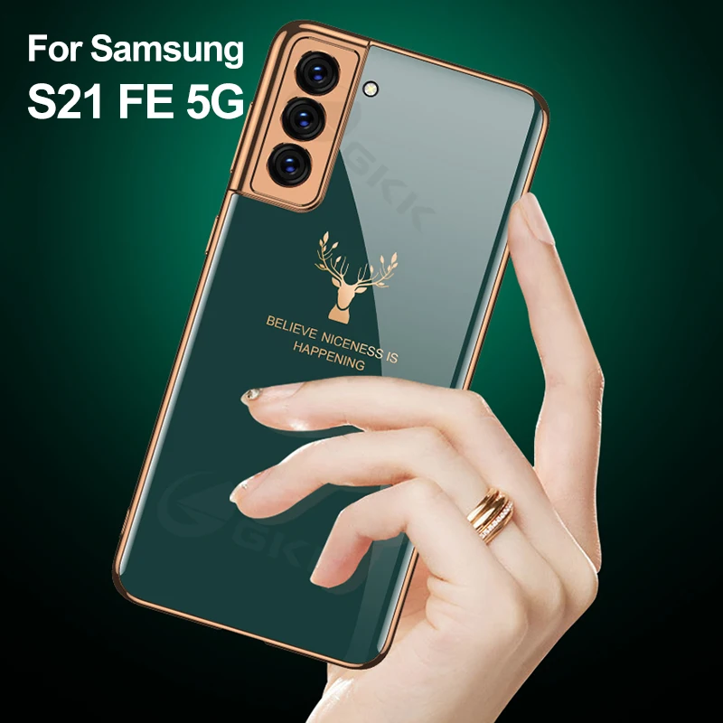 

GKK окрашенный чехол для телефона из закаленного стекла для Samsung Galaxy S21 S22 Plus, сверхроскошный чехол с рамкой и покрытием для Galaxy S21 S22, чехол