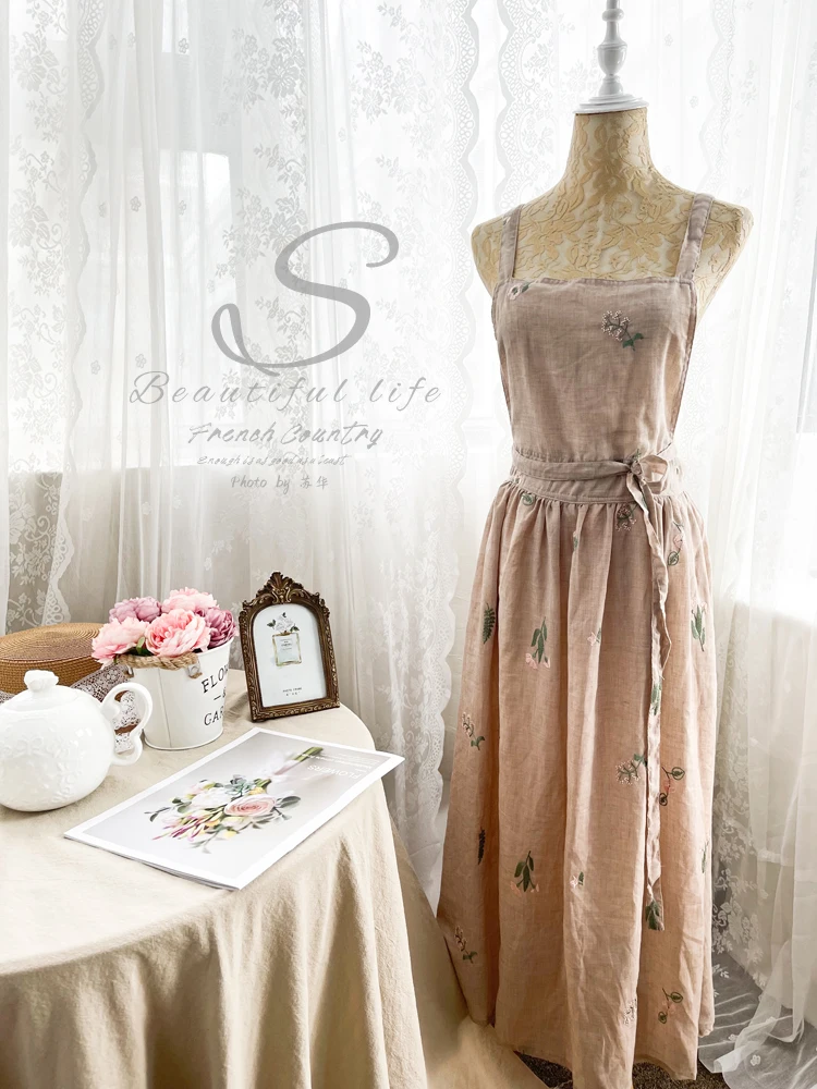 Винтажная ткань из чистого хлопка Женская Вышивка в Корейском стиле двухслойная