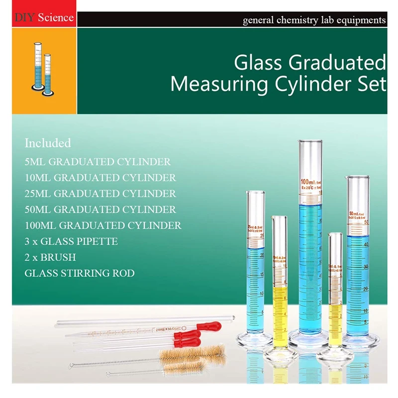 Набор мерных цилиндров с градуировкой стекла комплект боросиликатных