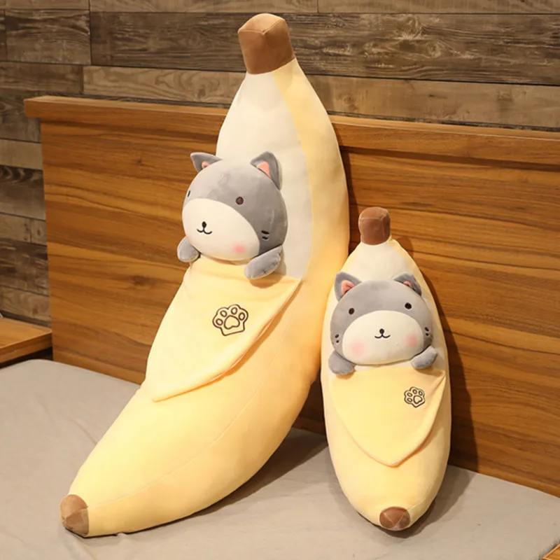 Подушка в виде милых мультяшных животных детская мягкая плюшевая кошка кролик