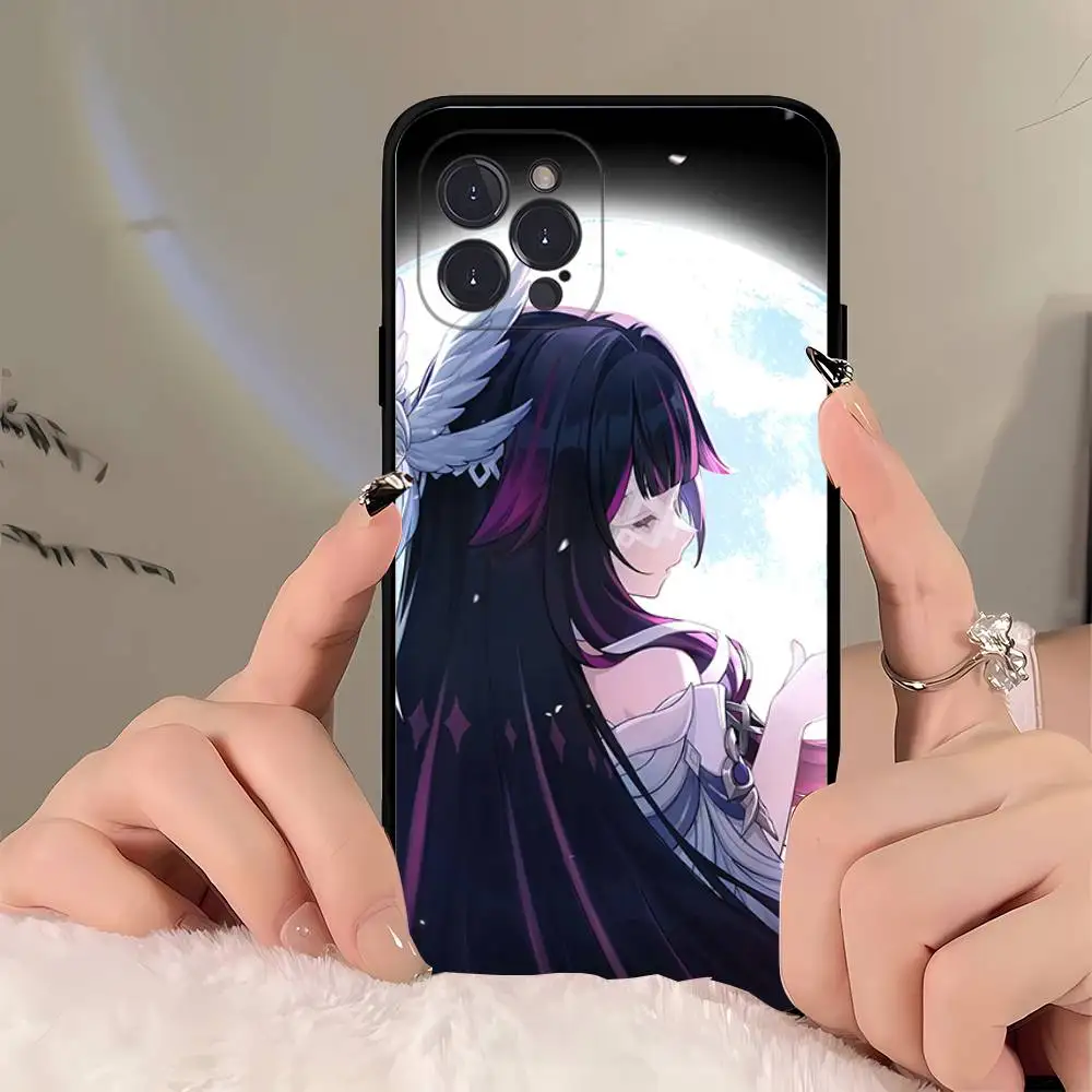 Фото Чехол для телефона Genshin Impact Song Of The Welkin Moon для iPhone 17 Air 16 15 14 Plus 13 12 Mini 11 Pro Max, черный чехол №3