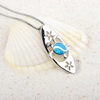 silver sea turtle surfboard pendant opal tturtle pendant sea life jewelry