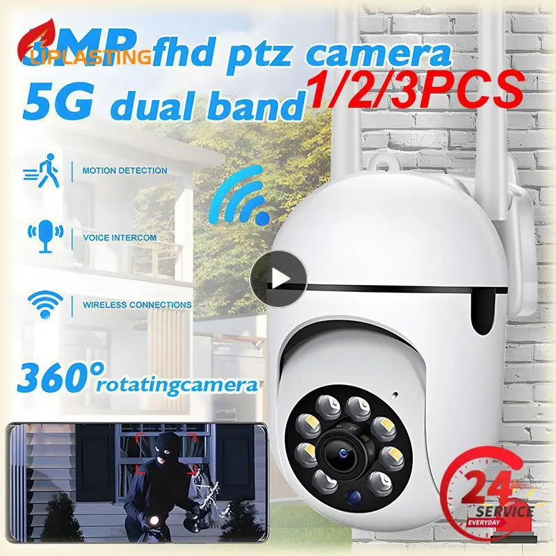 

1/2/3 шт. PTZ IP-камера видеонаблюдения с объективом 4 мм HD полноцветная Wi-Fi камера видеонаблюдения наружная камера с монитором в режиме реального времени поддержка 128G