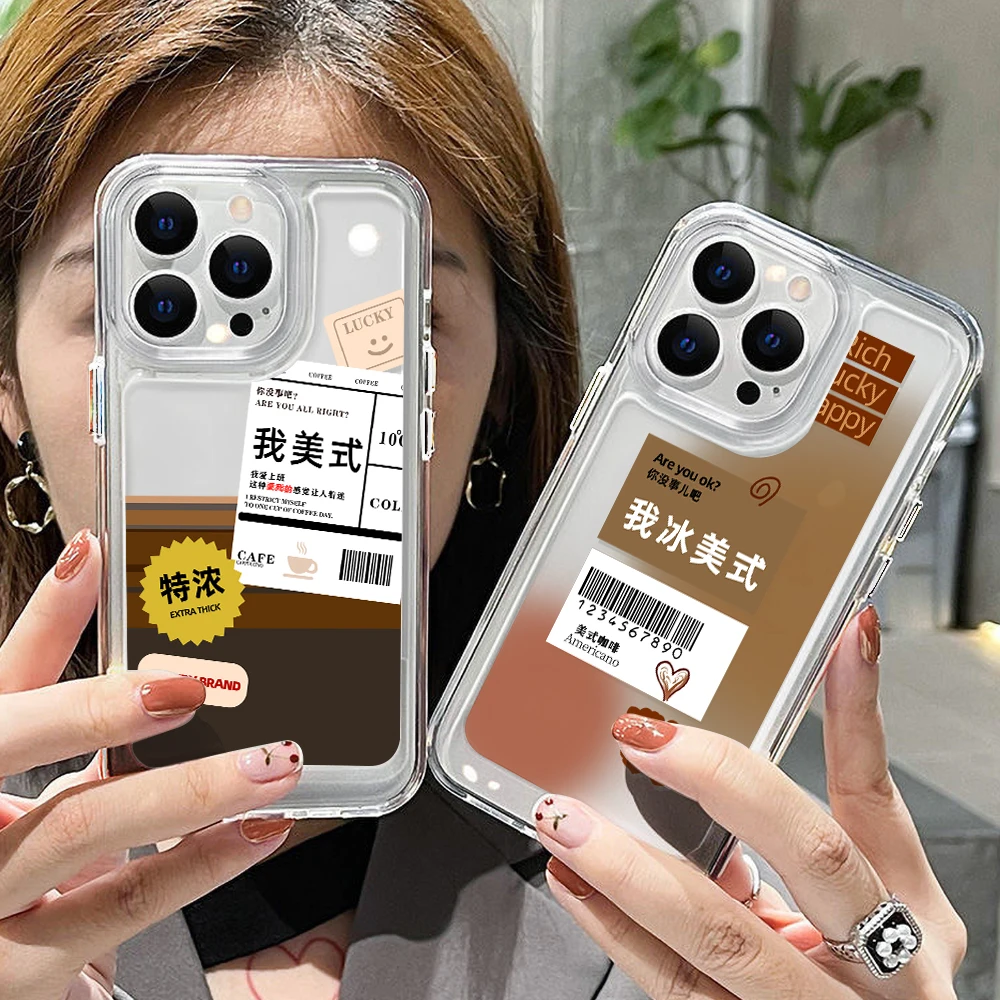 

Iced Coffee Clear Phone Case For Xiaomi 13 12 11 Lite 12T 11T 10T Poco F3 X3 NFC M3 X4 F4 Redmi Note10 9 8 Pro 9S 10S 11S Cover