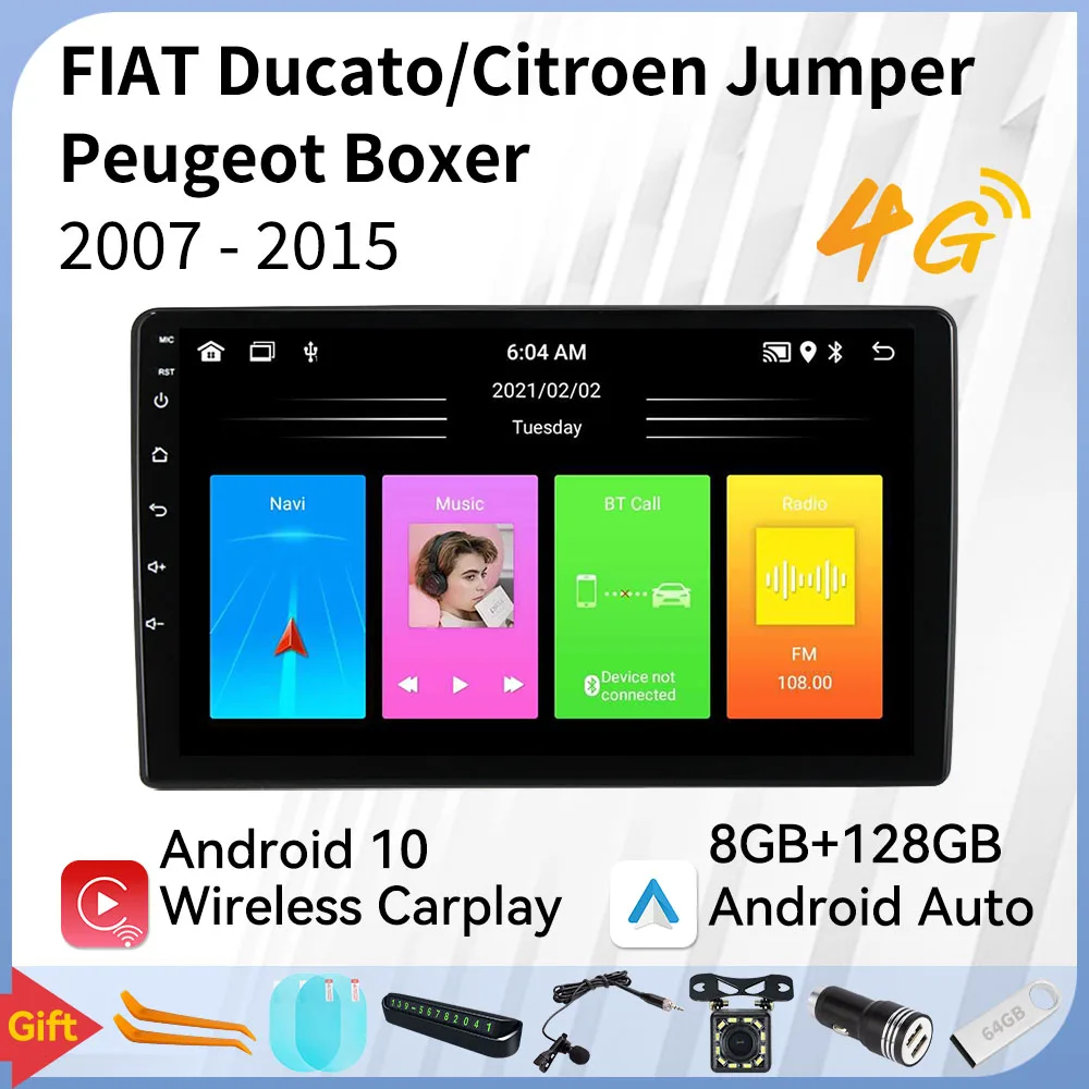 2 Din Android стерео для Fiat Ducato 2007-2015 Citroen Jumper Peugeot Boxer 2011-2015 Автомагнитола Carplay Авто