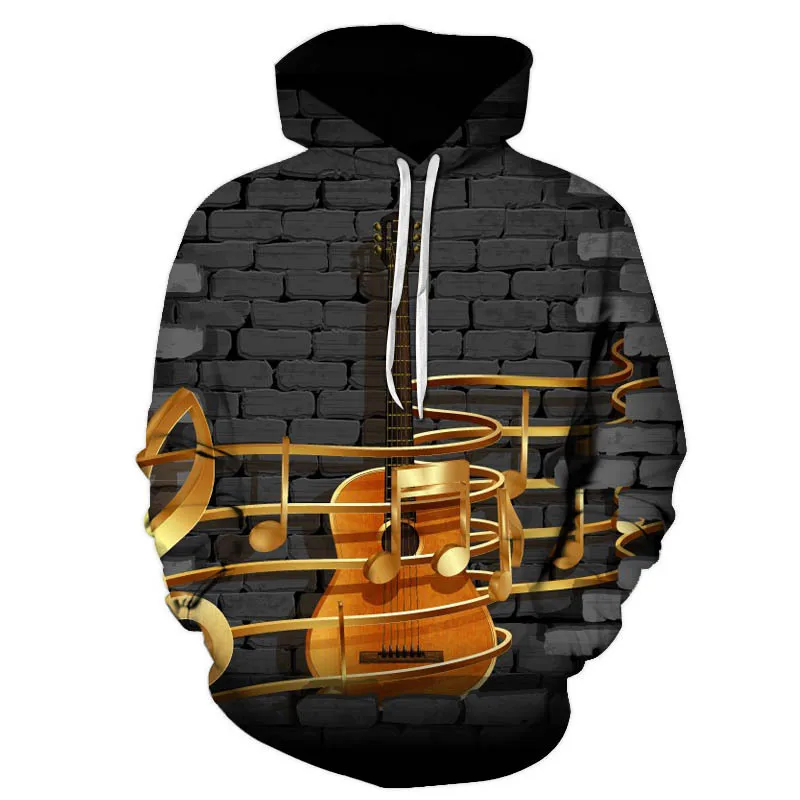 

Men's New Top Long Sleeve 3D Print Sweatshirt Music Note Hoodies Sportswear Casual Fashion Streetwear 2022 Tracksuit Men
