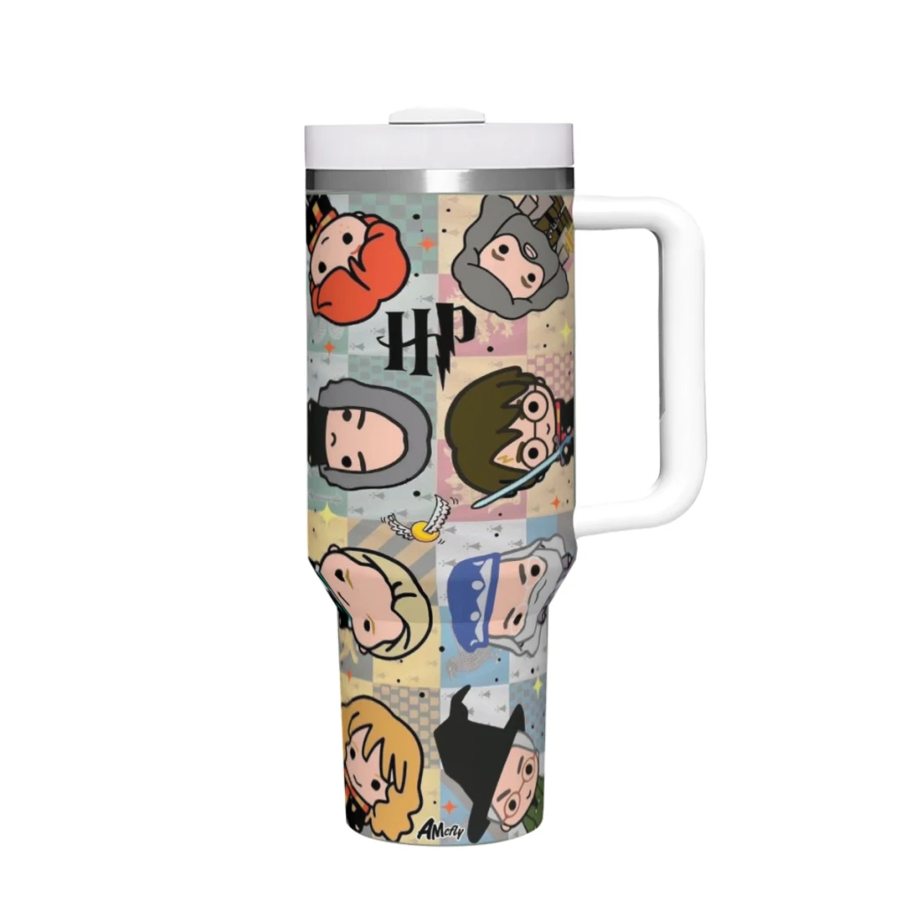 Стакан Harry Potter на 40 унций с ручкой и соломенной крышкой. Изолированные стаканы из