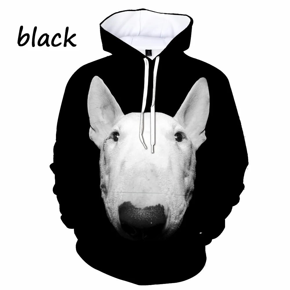 

Новинка 2023, толстовка с капюшоном с 3D-принтом Бультерьера, свитшот с длинными рукавами и изображением животных и собак, Осенний джемпер, Топ