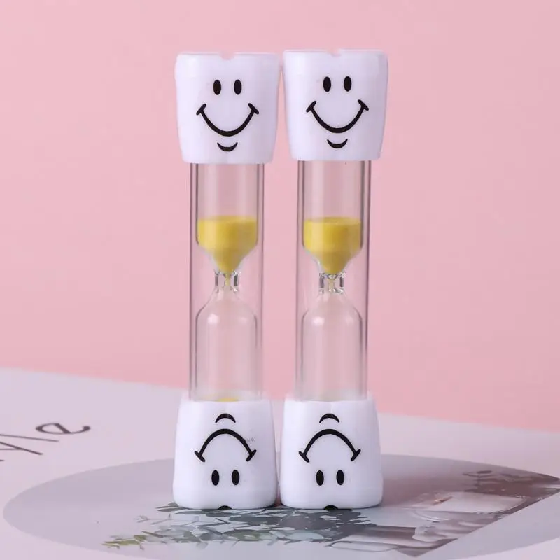 

Double Layer Safety Fall Proof Children Gift Mini Plastic Creative Smiling Face Hourglass 3Min Cooking Brushing Teeth Sand Timer