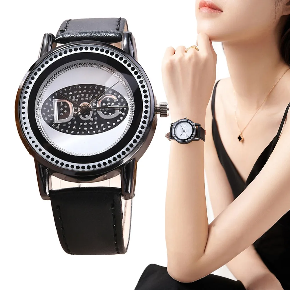 

Women'S Light Luxury Simple Diamond British Watch Fashion Explosion Black Leather Women'S Watch 2023 New Free Delivery Free Ship