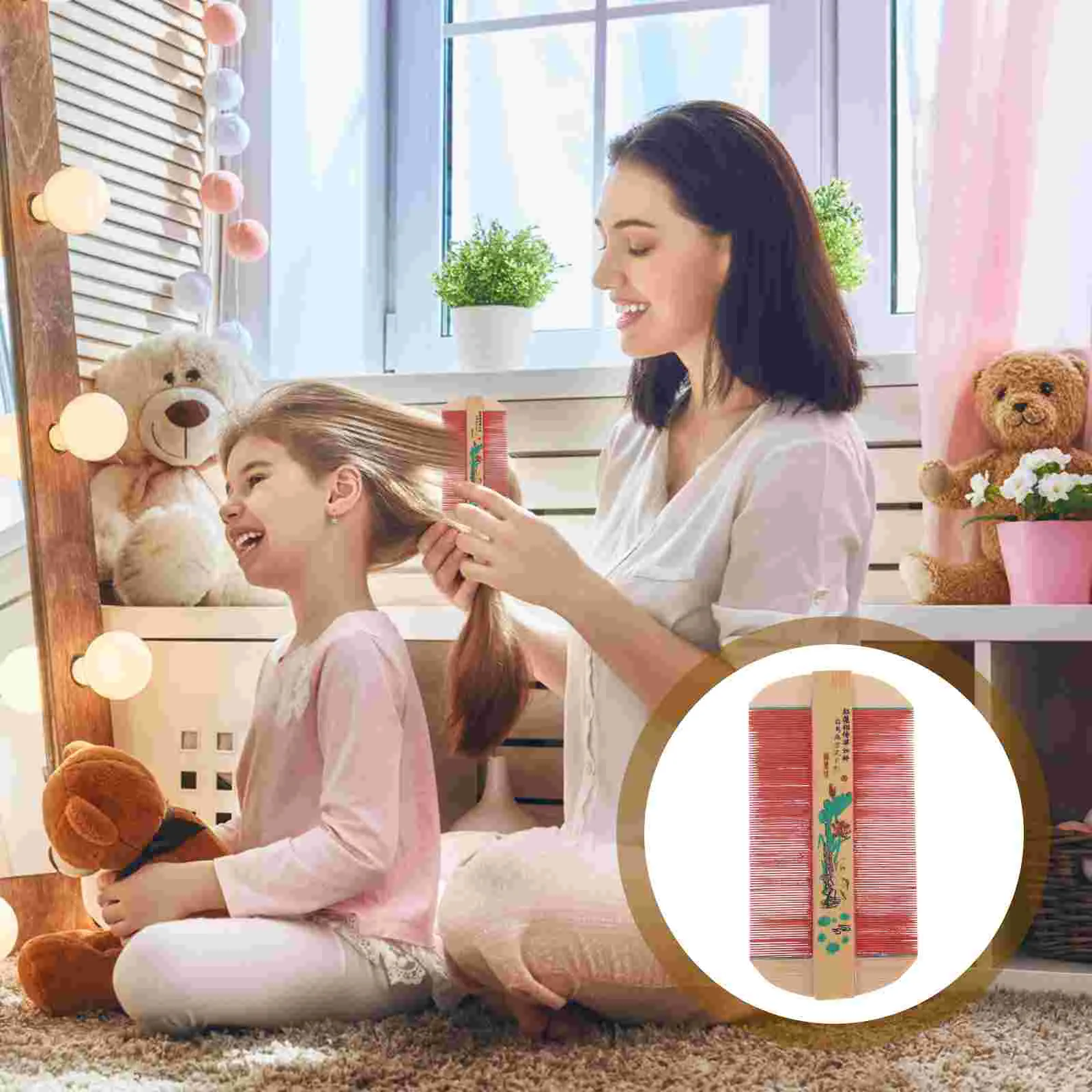 

Comb Combs Hair Wooden Pet Nits Eggs Finehead Double Sided Cat Dog Grooming