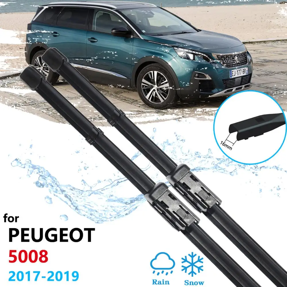 

Car Wiper Blades for Peugeot 5008 2017 2018 2019 2nd 2 Gen Front Windscreen Windshield Brushes Washer Car Accessories Stickers
