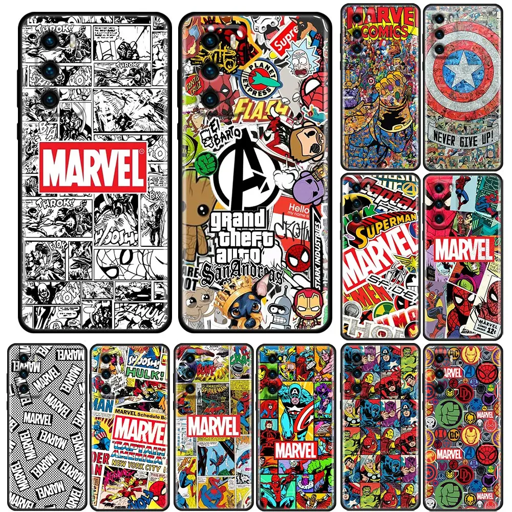 

Marvel Comics Classic Avengers Logo Silicon Fundas For Huawei P20 P30 P40 Lite Pro P10 P50 Back Cover P Smart Z 2019 Soft Cases