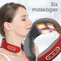 smart neck massager adjustable size heating massager kneading tens wireless cervical vertebra relax pain relief massage machine