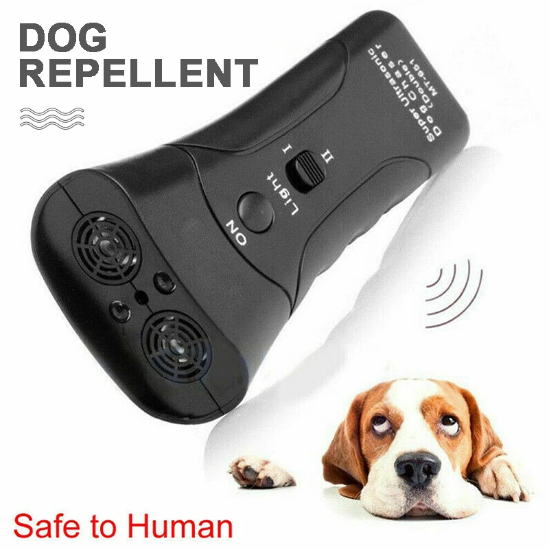 

New 3 In 1 Ultrasonic Dual-Head Dog Repeller Control Device Dual Horn Laser