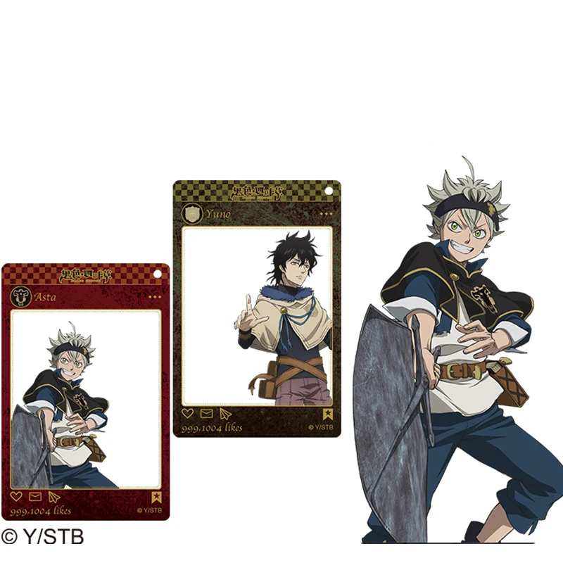 

ELBCOS Black Clover Asta Yuno Grinbellor China Official Authorization Cosplay Group Photo Card Keychain