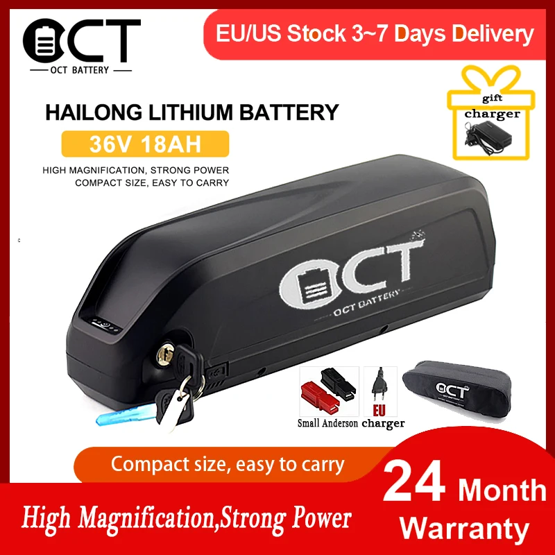 

Hailong 48V 30AH Ebike Battery 36V 18Ah 52V Panasonic/Samsung Electric Bicycle Battery Pack 350W 500W 750W 1000W 1500W Motor