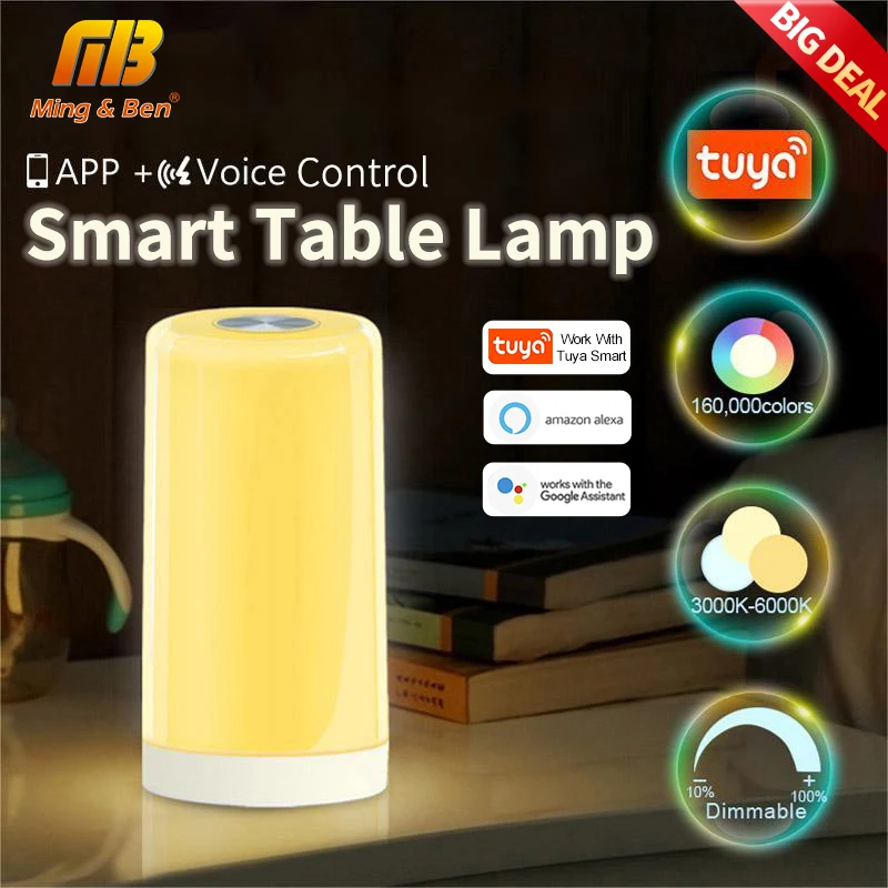 Купи RGB Smart Lamps Led Night Lights Tuya APP Voice Control with Alexa Google Dimmable Indoor Lighting for Home Living Room Bedroom за 2,177 рублей в магазине AliExpress