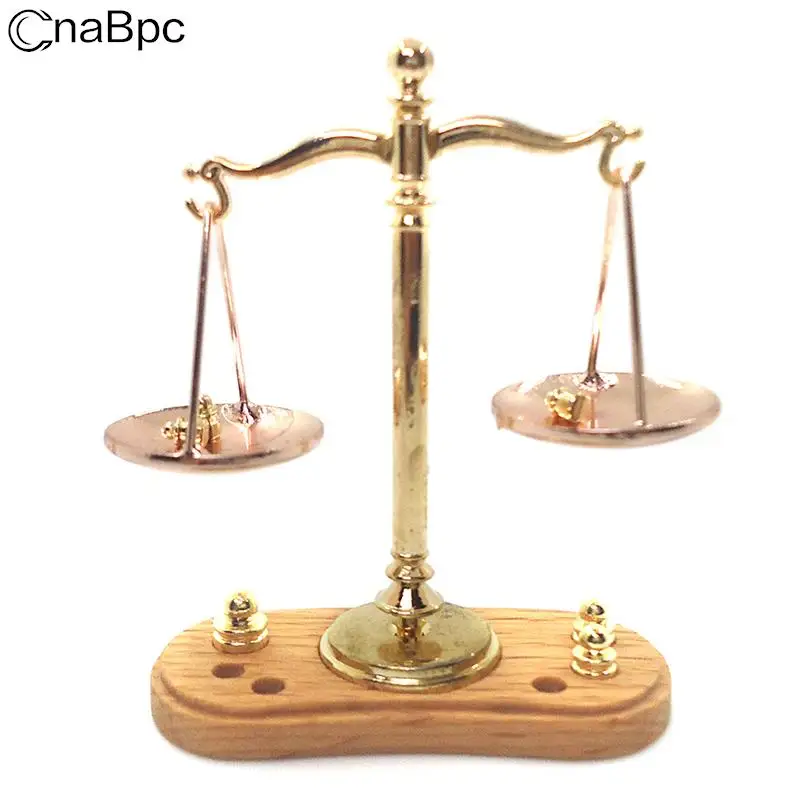 

1:12 Mini Balance Scale Miniature Simulation Measuring Tool Doll House Scene Decoration Dollhouse Accessories