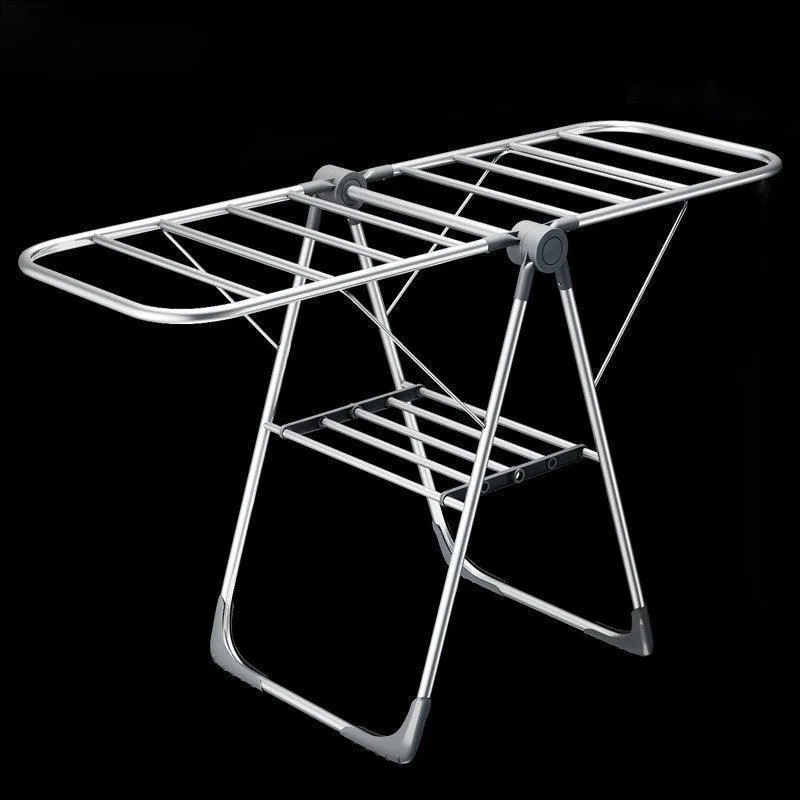 

Cordial Shining Home Drying Rack Floor Folding Stainless Steel Drying Clothes Stainless Stretch Steel Quilt Balcony Laundry Rack