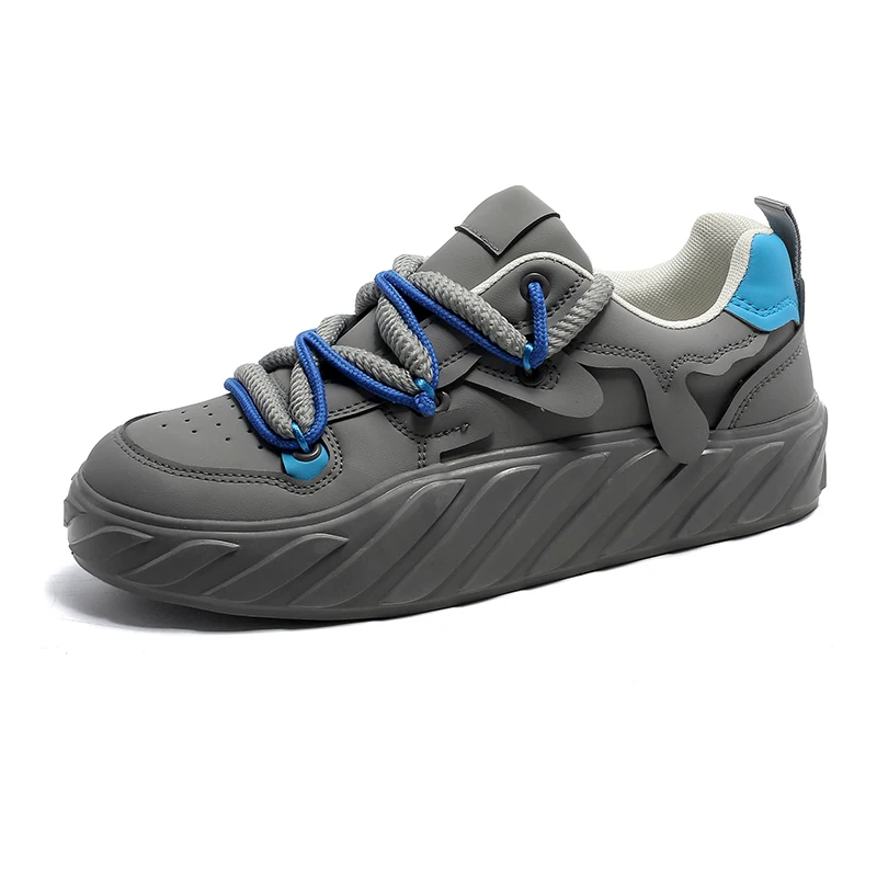 

2023 New Men Sneakers Fashion Lace-Up Vulcanized Shoes Fashion Breathable Men Skateboarding Shoes Autumn Leather Casual Shoes