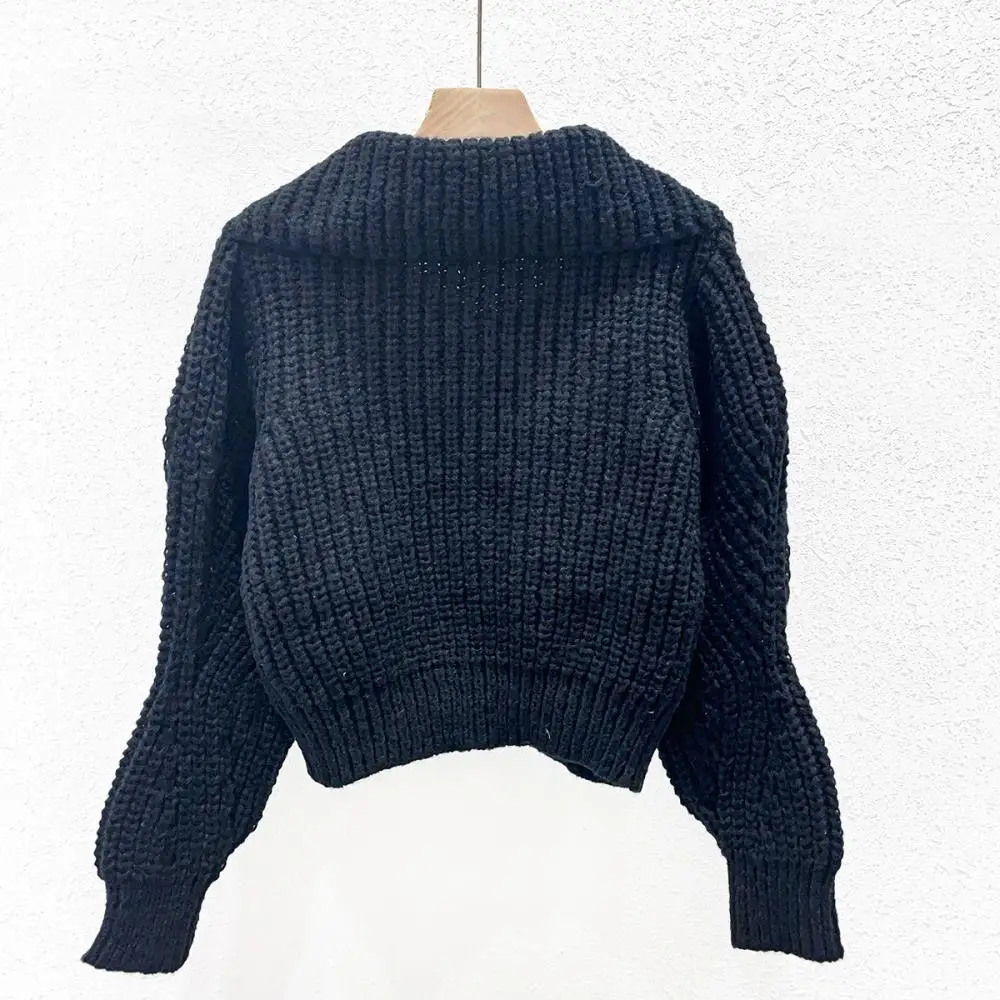 Женский однобортный трикотажный кардиган элегантный облегающий короткий свитер