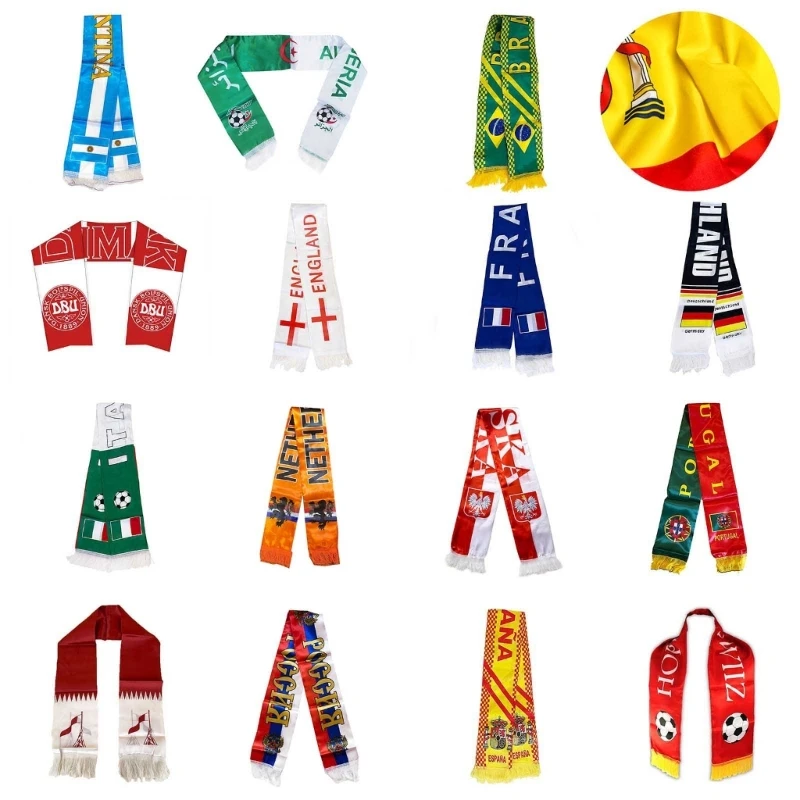 

Soccer Scarf Double-sided Polyester Scarf for Men Women Party Favor