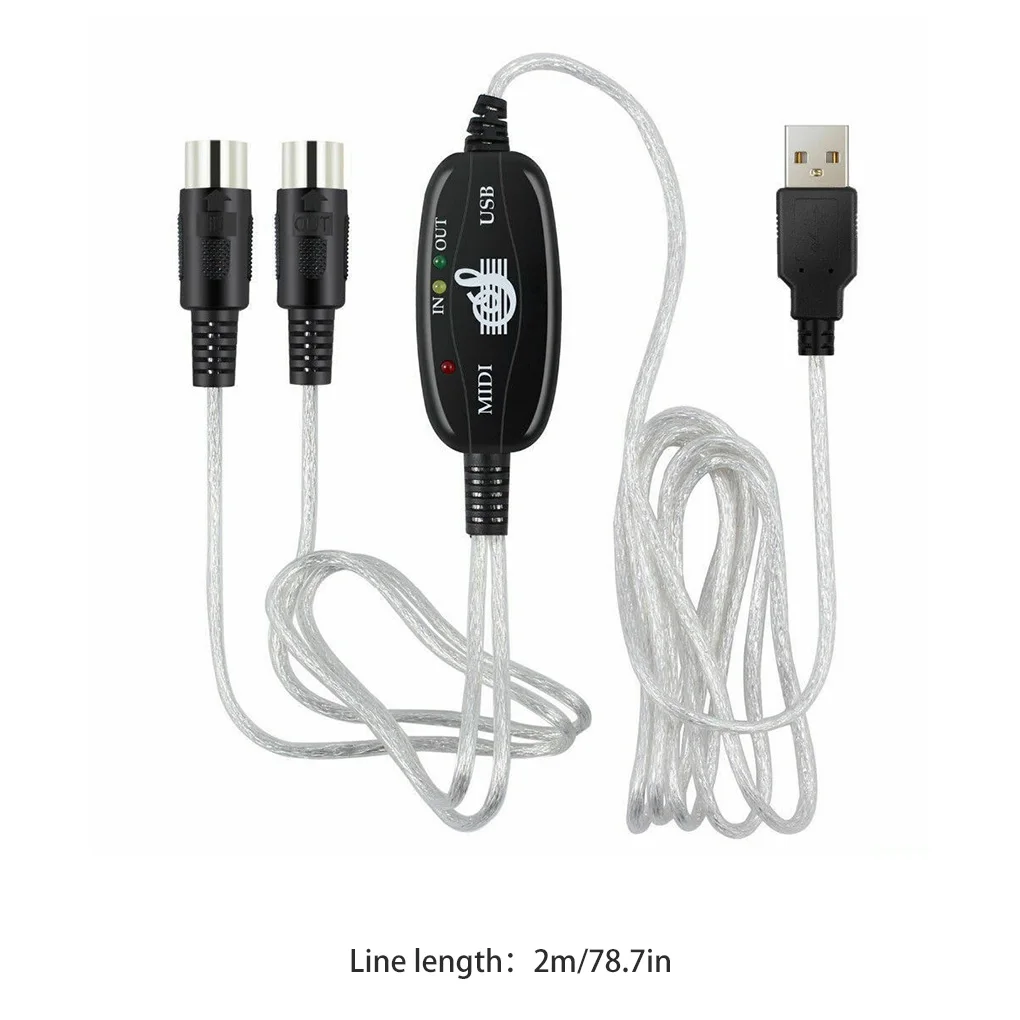 

Electric Keyboard MIDI Audio Adapter MIDI to USB Converter Adaptor Cable Keyboard Accessory