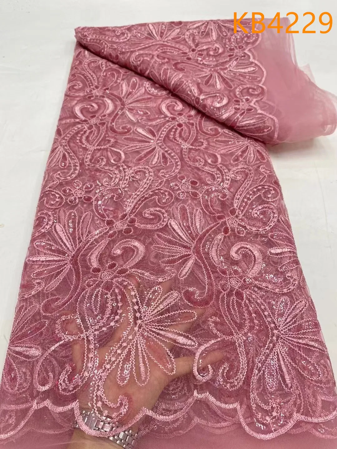 Африканская зеленая кружевная ткань с блестками Тюлевое кружевное свадебное