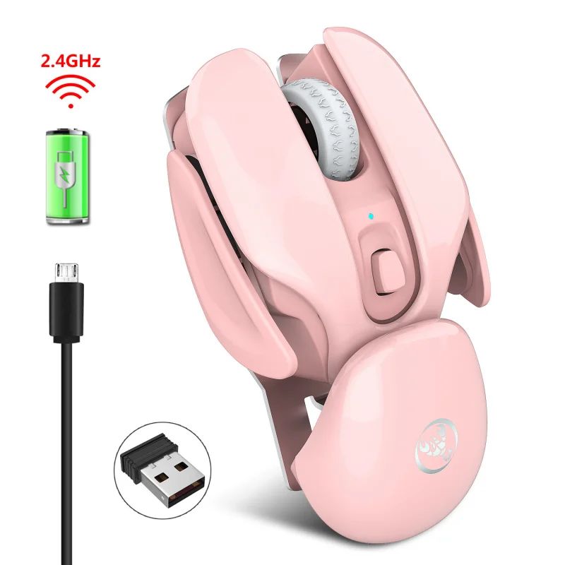 

2022 New Wireless Mouse USB 2.4GHz Rechargeable Adjustable Mouse 4 Keys Woman Professional PC Gamer Mice Laptop Accessories