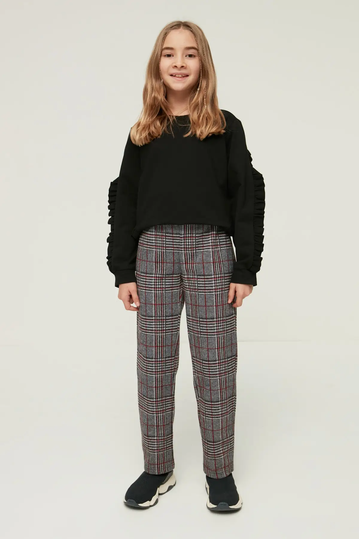 

Plaid Female Child Knitted Pants TKDAW22PL0628