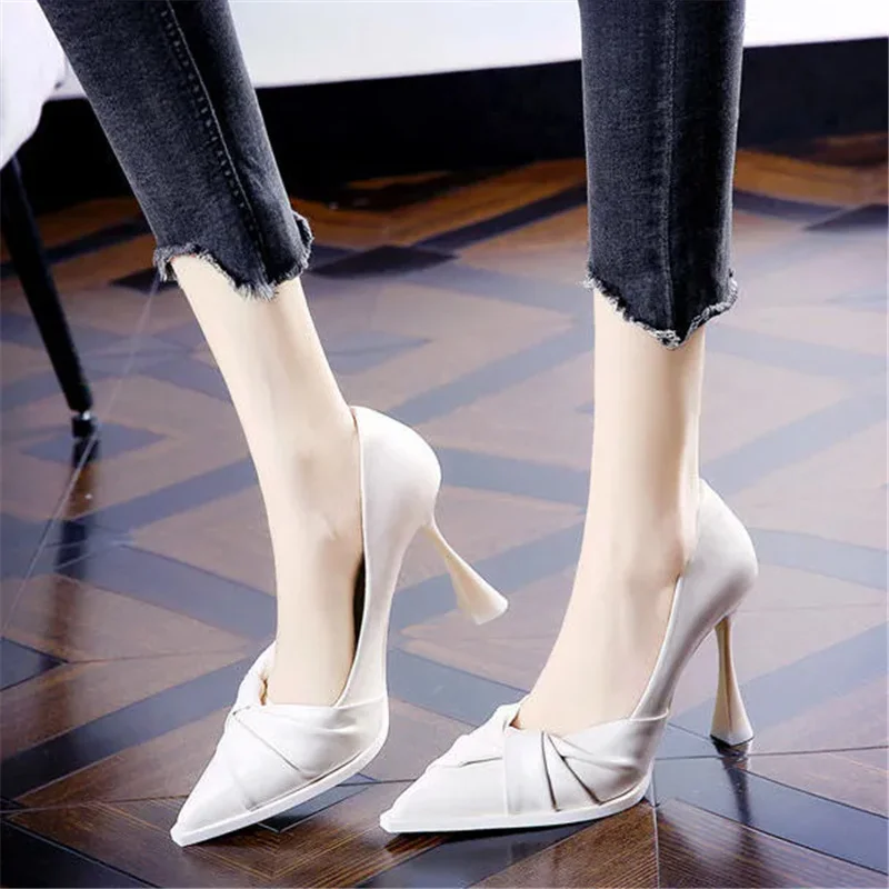 

Sapatos Femininas Women Cute Pointed Toe High Quality Green Stiletto Heel Pumps Lady Fashion Spring Elegant Beautiful Pump E1047