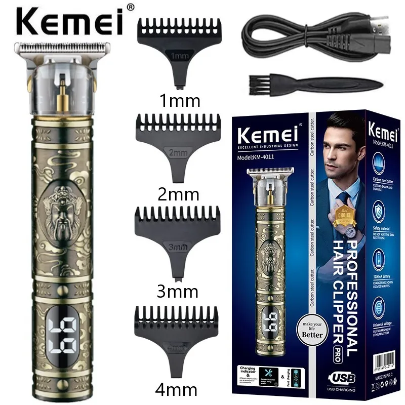 Kemei 4011 full metal professional hair trimmer for men barb