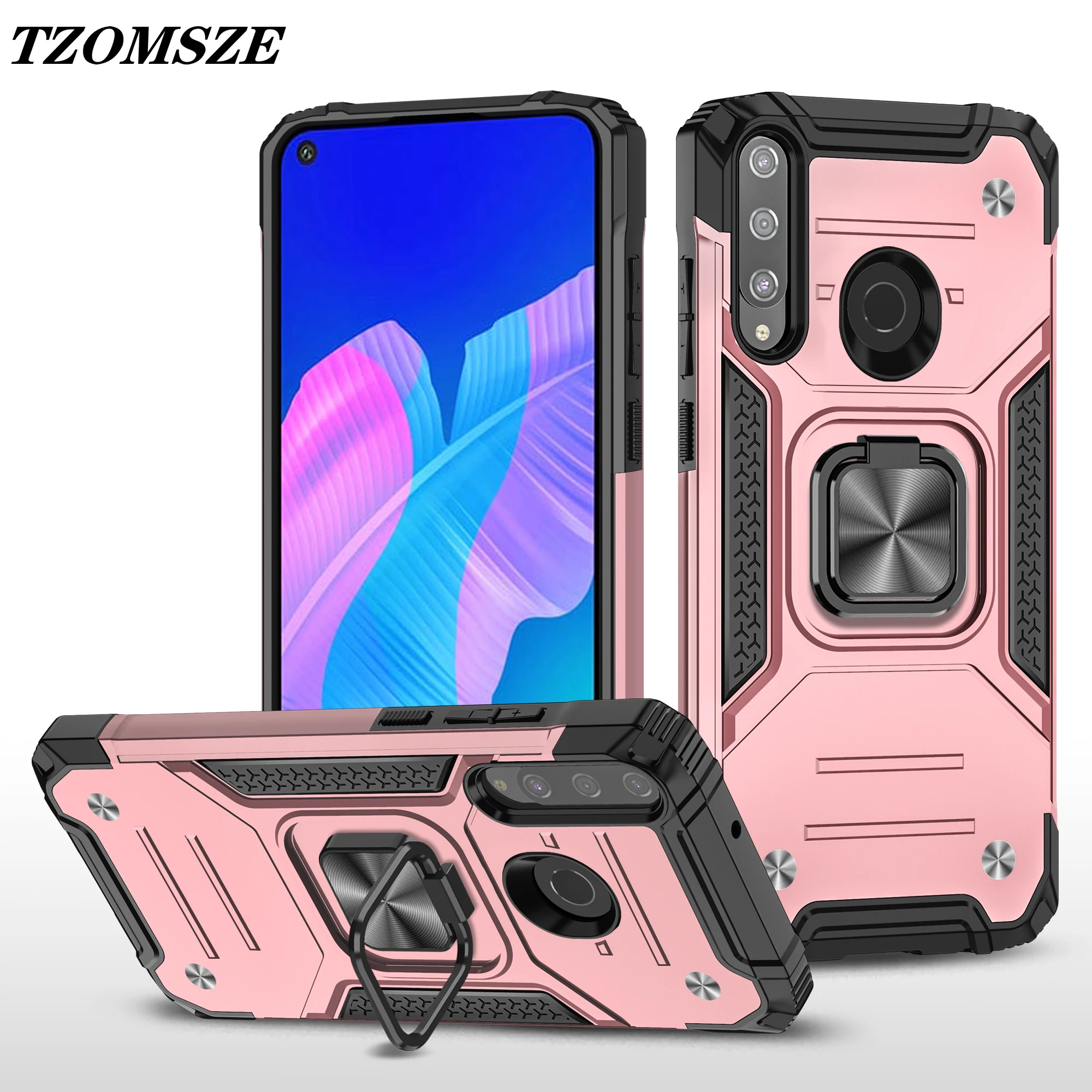 

Shockproof Case for Huawei Y9A Y7A Y8P Y7P Y6P Y5P Y9S P40 Pro Mate 40 Lite P smart Cover Ring Holder Car Magnetic Back Shell